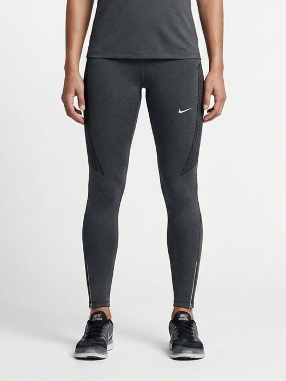 Nike Dri Fit Zippered Leggings with Reflective Design